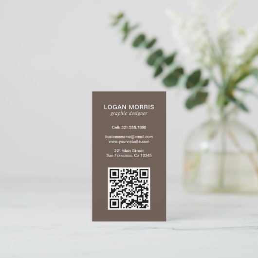 Carte De Visite Code QR simple moderne (Debout devant)