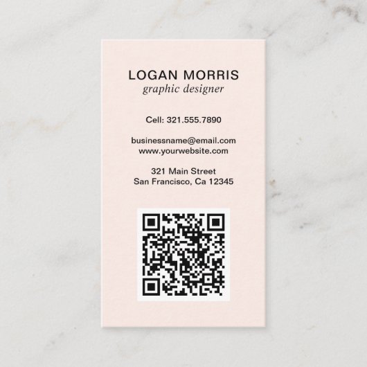Carte De Visite Code QR simple moderne (Devant)