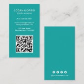 Carte De Visite Code QR simple moderne (Devant / Derrière)