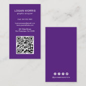 Carte De Visite Code QR simple moderne (Devant / Derrière)