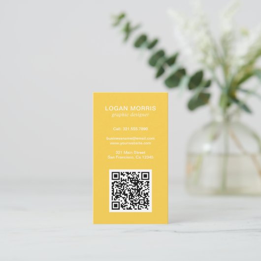 Carte De Visite Code QR simple moderne (Debout devant)