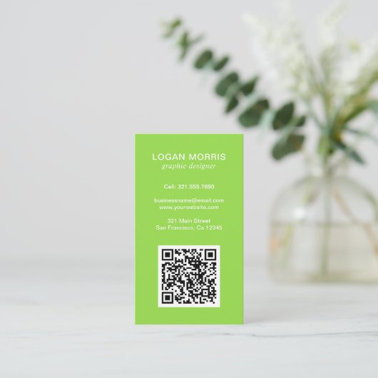 Carte De Visite Code QR simple moderne (Debout devant)