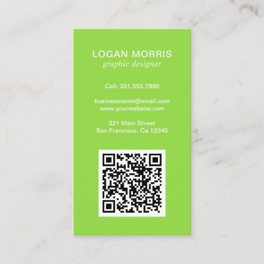 Carte De Visite Code QR simple moderne (Devant)