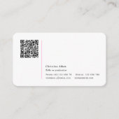 Carte De Visite Code QR Simple moderne Hot Pink Professional (Devant)