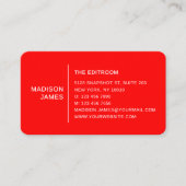 Carte De Visite Code QR simple moderne minimal rouge blanc (Devant)