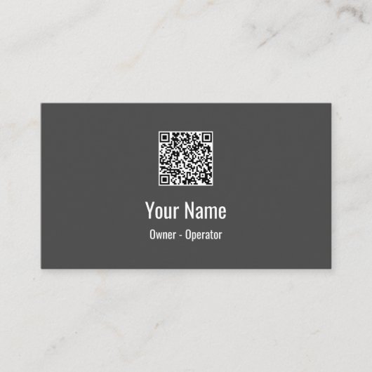 Carte De Visite Code QR simple personnalisable foncé (Devant)
