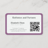 Carte De Visite Code QR simple promotionnel d'agent immobilier mod (Dos)