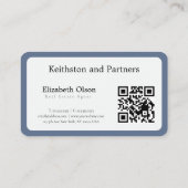 Carte De Visite Code QR simple promotionnel pour agent immobilier (Dos)