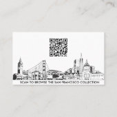 Carte De Visite Code QR simple San Francisco Skyline (Dos)