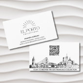 Carte De Visite Code QR simple San Francisco Skyline