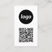 Carte De Visite Code QR simple texte de logo Format vertical (Dos)