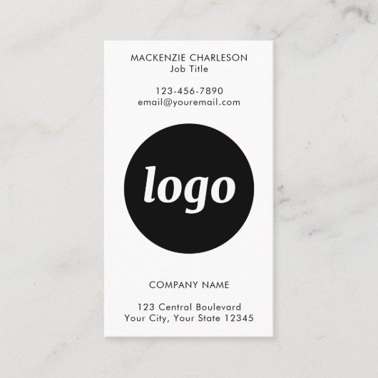 Carte De Visite Code QR simple texte de logo Format vertical (Devant)