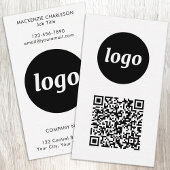 Carte De Visite Code QR simple texte de logo Format vertical
