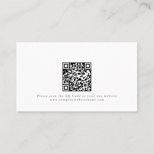 Carte De Visite Code QR simple Toute profession n'importe quelle c (Dos)