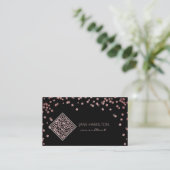 Carte De Visite Code QR Strass Rose Moderne (Debout devant)