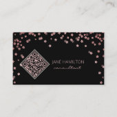 Carte De Visite Code QR Strass Rose Moderne (Devant)