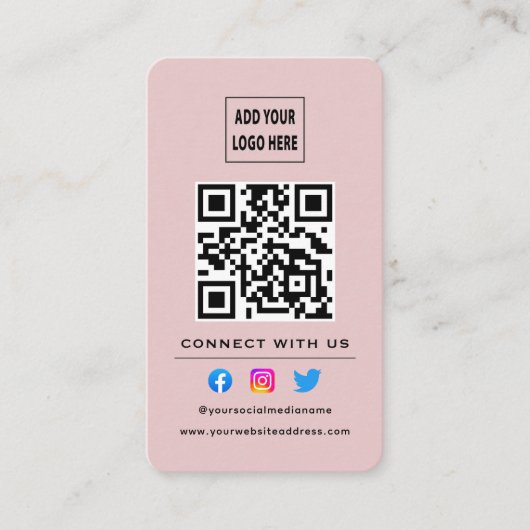 Carte De Visite Code QR Suivez L'Analyse Pour Vous Connecter Avec (Devant)