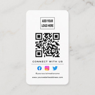 Carte De Visite Code QR Suivre l'analyse pour se connecter avec no