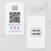 Carte De Visite Code QR Suivre l'analyse pour se connecter avec no (Devant / Derrière)