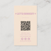 Carte De Visite Code QR Super de couleur violet rétro (Dos)