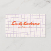 Carte De Visite Code QR Super extrait à la main violet rétro (Devant)