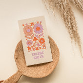 Carte De Visite Code QR Super Floral Boho