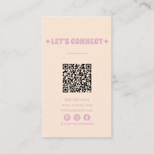 Carte De Visite Code QR Super Floral Boho (Dos)