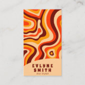 Carte De Visite Code QR Super rétro les années 70 Boho Abstrait (Devant)