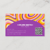 Carte De Visite Code QR Super rétro les années 70 psychédélique un (Dos)
