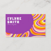 Carte De Visite Code QR Super rétro les années 70 psychédélique un (Devant)