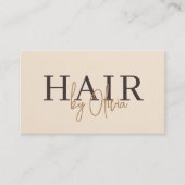 Carte De Visite Code QR sur papier beige pour coiffeur moderne (Devant)