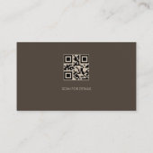 Carte De Visite Code QR Taupe Élégant (Dos)