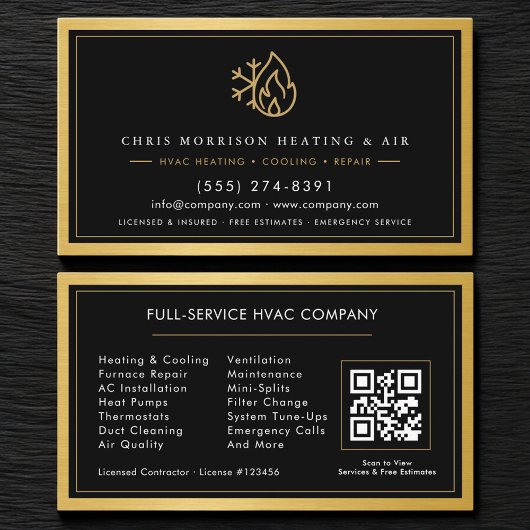 Carte De Visite Code QR Technicien CVC