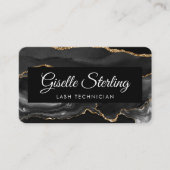 Carte De Visite Code QR Technicien de Cils Black Gold (Devant)