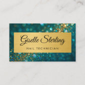 Carte De Visite Code QR Technicien de Manucure Luxe Paillettes Sar (Devant)