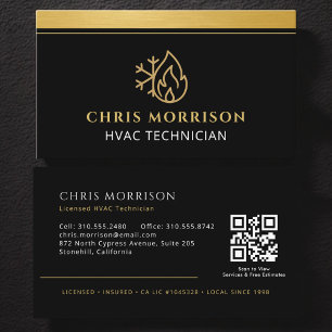 Carte De Visite Code QR Technicien Entreprise de CVC