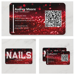 Carte De Visite Code QR Technicienne de manucure créative professi