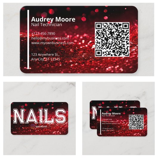 Carte De Visite Code QR Technicienne de manucure créative professi