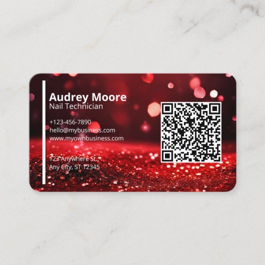 Carte De Visite Code QR Technicienne de Manucure Professionnelle P (Devant)