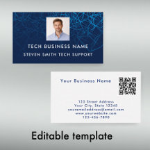 Code QR Technologique Professionnel Moderne Bleu U