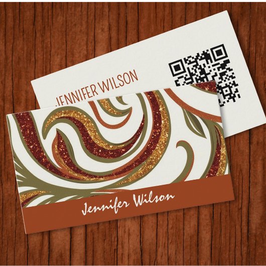 Carte De Visite Code QR tendance parties scintillant abstraite ter