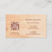 Carte De Visite Code QR Terracotta Fond simple aquarelle (Dos)