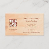 Carte De Visite Code QR Terracotta Fond simple aquarelle (Dos)