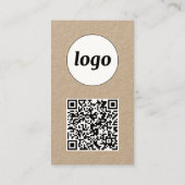 Carte De Visite Code QR texte de logo simple au format vertical (Dos)