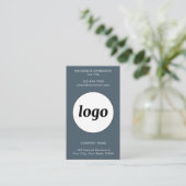 Carte De Visite Code QR Texte de Logo Simple Vertical Gris Charbon (Debout devant)