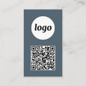 Carte De Visite Code QR Texte de Logo Simple Vertical Gris Charbon (Dos)