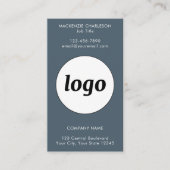 Carte De Visite Code QR Texte de Logo Simple Vertical Gris Charbon (Devant)