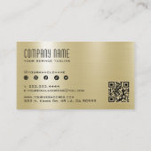 Carte De Visite Code QR Texture Acier Inoxydable Métallisé Or (Dos)