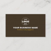 Carte De Visite Code QR Texturé Brun Foncé Luxueux Minimal Or (Devant)