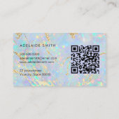 Carte De Visite code QR texture de pierre d'opale iridescente (Dos)
